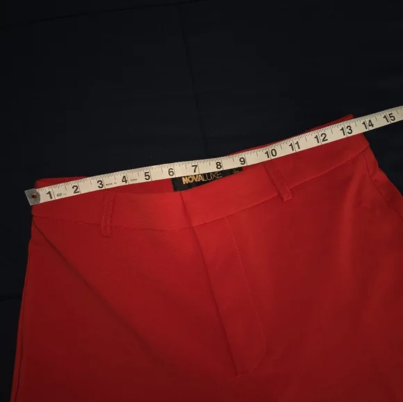 Fashion Nova Red Embellished Shoulder Blazer & Flared Pants - Picture 6 of 6